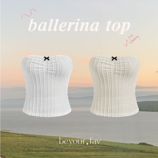 beyour.fav - ballerina top 🎀 เสื้อเกาะอกลูกไม้ผ้ายืด