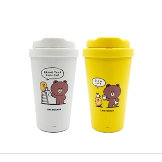 LocknLock แก้วน้ำเก็บอุณหภูมิ LINE Friends Energetic Tumbler ขนาด 400 ml. ฝาเปิดปิดอัตโนมัติพร้อมปุ่มล็อค