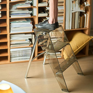 บันไดพับอลูมิเนียม🪜 Transparent ladders 🪜 บันไดพับ3stepsอเนกประสงค์