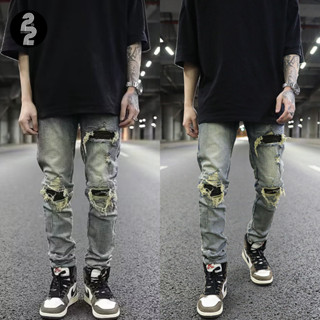 SR011กางเกงยีนส์เกาหลีแบรนด์ดังFOG,KANYE,Bieber,DARKRO,BIKERJEANS,BLACKOFEXI22thoctoberr