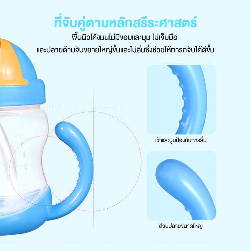แก้วหัดดื่มมีหูจับ-280-ml-ไม่ดูดไม่ไหล-กันสำลัก-สำหรับเด็ก-6-เดือนขึ้นไป-bpa-free-ของใช้เด็กอ่อน