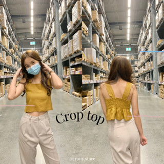 crop top linen (goldenrod) ‼️ขับผิวมากใส่แล้วผิวสว่างขึ้น‼️