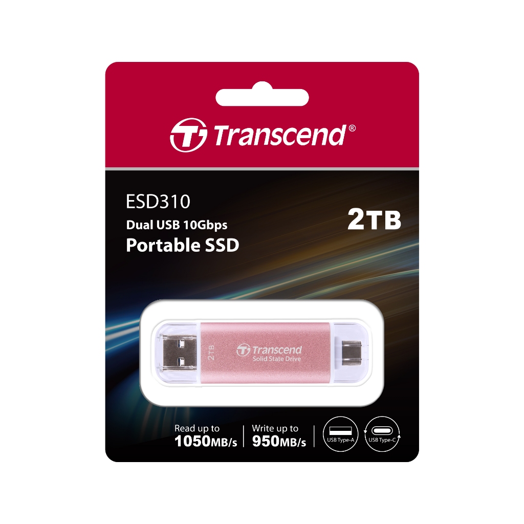 Armazenamento Portátil SSD Portátil Transcend 1TB ESD310C - Dupla
