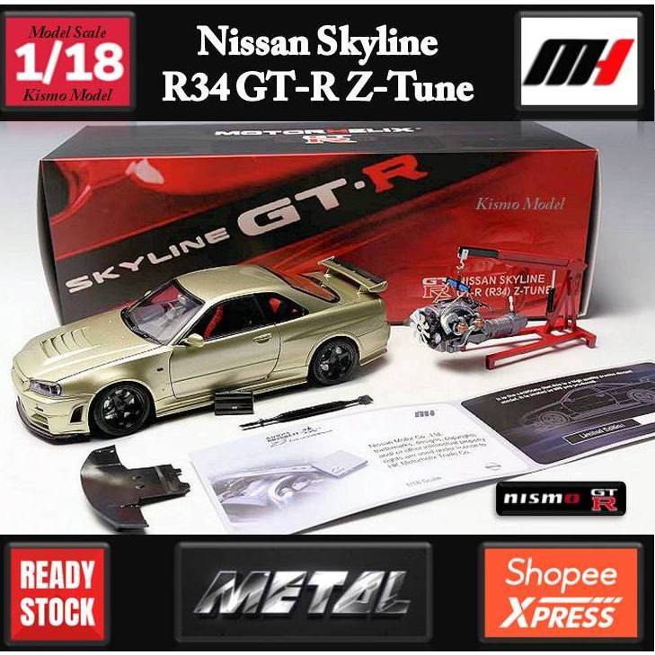 โมเดลรถR34 model MH Model MotorHelix nissan Skyline R34 GT-R Nismo Z ...