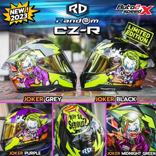 แถมฟรี3เด้ง หมวกกันน็อค RD RANDOM CZR BT JOKER โจ๊กเกอร์ โฉมใหม่ รองรับติดตั้งบลูทูธ