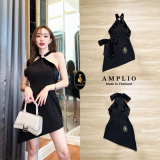 AMPLIO:เดรสกำมะหยีสีดำ(*รบกวนเช็คสต๊อกก่อนกดสั่งซื้อ)