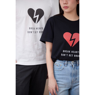 เสื้อคอกลม ผ้าฝ้าย 100% ลาย Artemis "Break Hearts, Dont Get Broke" | Minimal Tee | 100% Organic Cotton