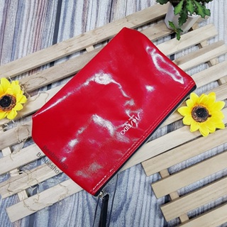 กระเป๋า Shiseido Bag สีแดง เงา สวย ใบเล็ก