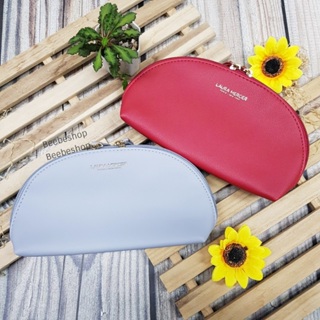 กระเป๋า Laura Mercier Bag สีเทา Good Grey - สีแดง Crimson ใบเล็ก สุดหรู