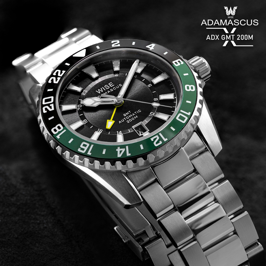 WISE ADAMASCUS ADX True GMT Stainless steel 904L นาฬิกาข้อมือขนาด 40 ...