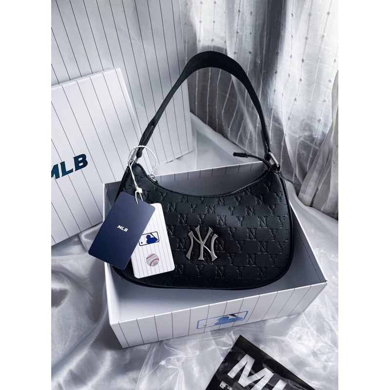 กระเป๋าMLB MONOGRAM EMBOSSED HOBO BAG Shopee Thailand