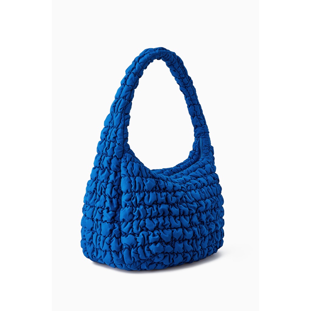 (พร้อมส่ง) COS Quilted Oversized Shoulder Bag Blue Shopee Thailand