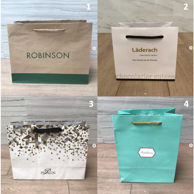 ถุง-ถุงกระดาษ-แบรนด์-robinson-โรบินสัน-laderach-และ-paragon-พารากอน-audrey-ใส่ขนม-ใส่ของขวัญ-ของแท้-ห้าง