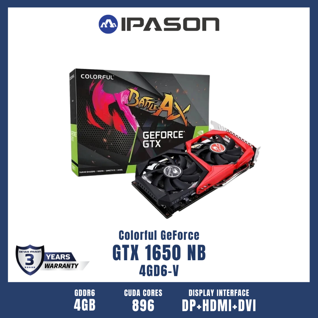 colorful-gpu-การ์ดจอ-การ์ดแสดงผล-รุ่น-geforce-gtx-1650-nb-4gd6-v-4gb-คอมพิวเตอร์-เล่นเกม-รับประกัน-3-ปี-โดย-ipason