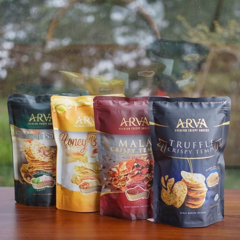นำเข้าจากอินโด ARVA Baked Tempeh Chips Protein Snack Super food Halal เทมเป้อบกรอบ มีโปรตีน ไม่