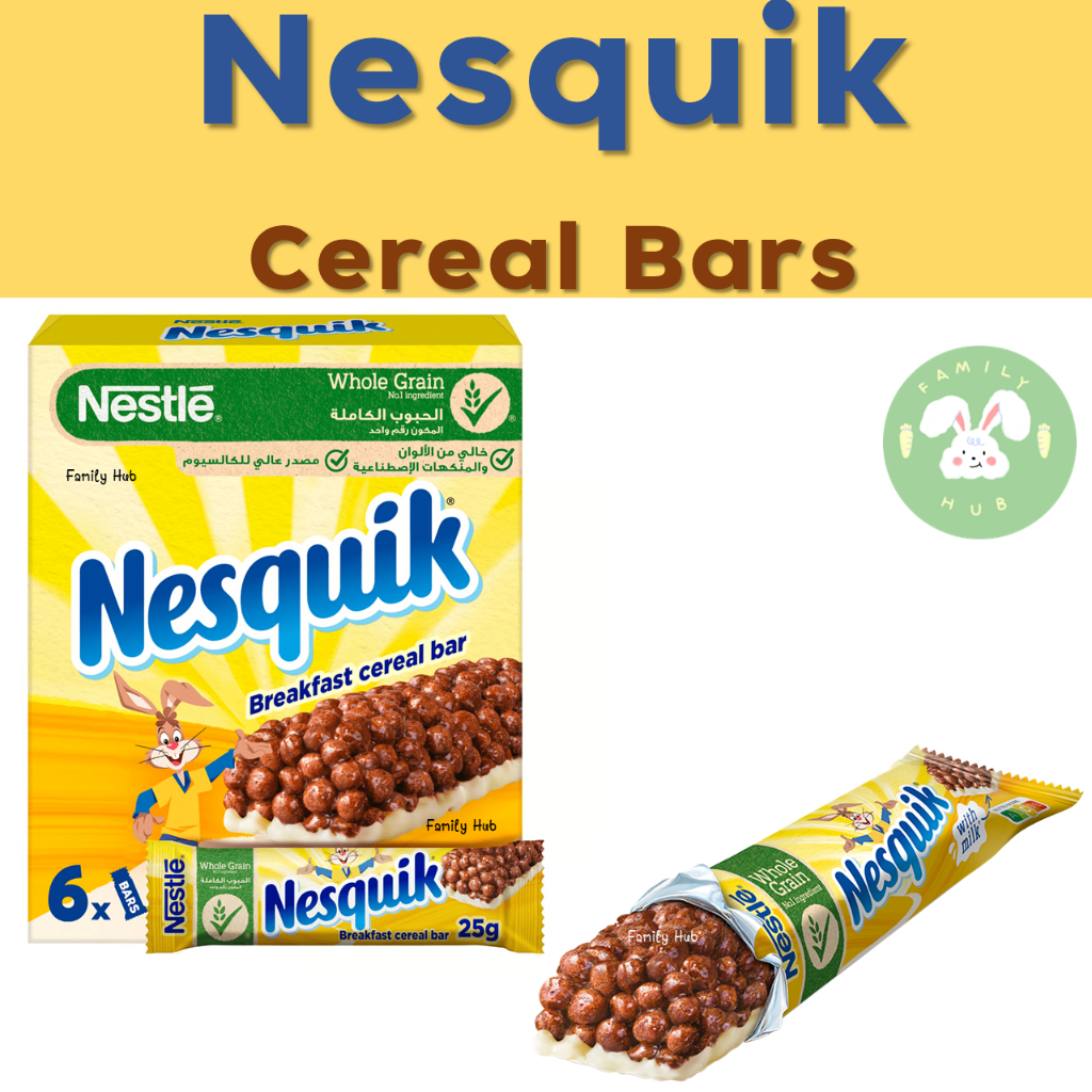 Nestle Nesquik Breakfast Cereal Bars 150g (25gx6pcs) เนสควิก ซีเรียล