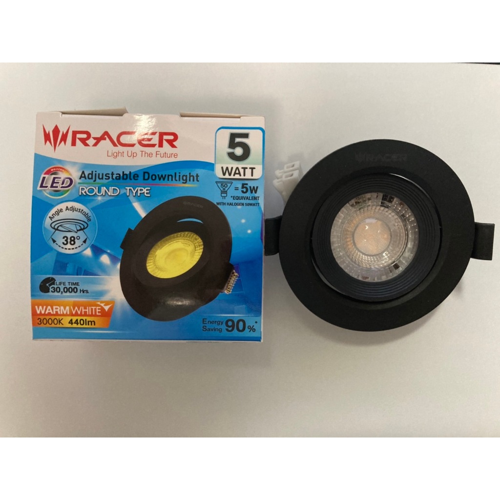 โคมไฟแอลอีดีดาวน์ไลน์ปรับมุมได้โคมสีดำ 5 วัตต์ เรเซอร์ โคมไฟ LED ...