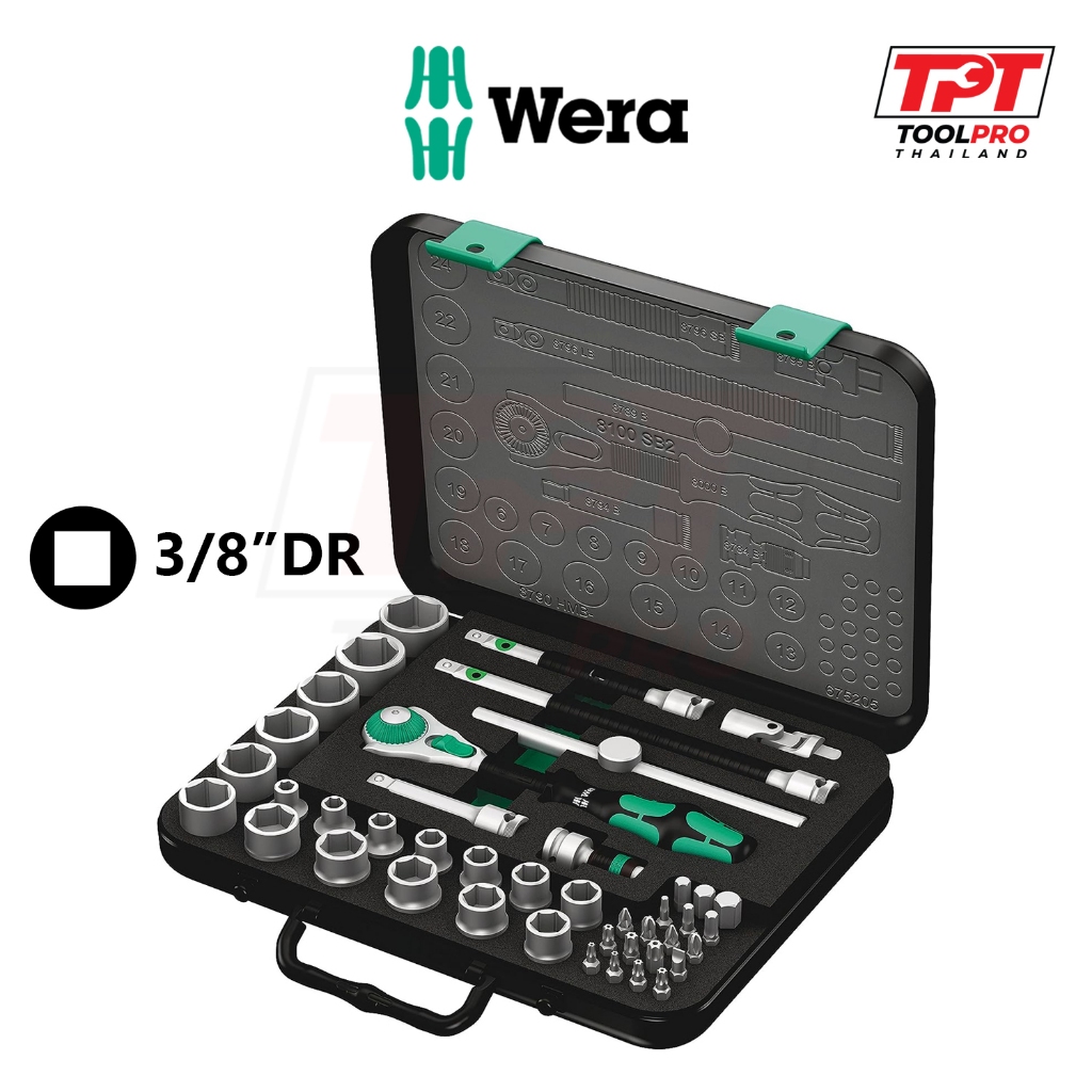 Jeu De Cliquets Wera Zyklop 8100 SB – 2 Vitesses, 3/8, Métrique
