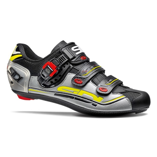 รองเท้าปั่นจักรยานเสือหมอบ-sidi-genius-7-black-silver-yellow