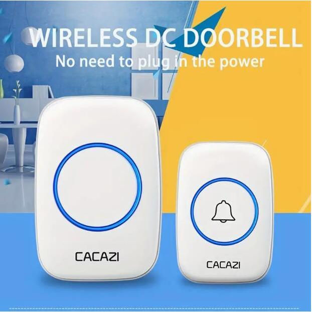 🔔กระดิ่งบ้าน🔔กริ่งไร้สาย CACAZI ทนแดดกันน้ำ  ออดบ้าน กริ่งประตูไร้สาย 300M ปรับเสียงได้(รุ่นแบตเตอรี่/รูปแบบปลั๊ก)