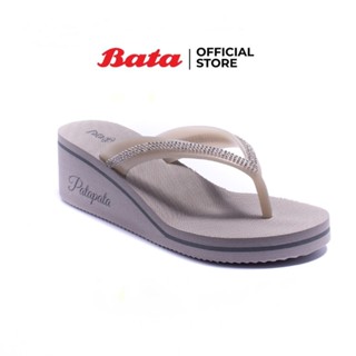 สินค้า Bata บาจา รองเท้าแบบหูหนีบ แฟชั่น ใส่ลำลอง ลุยน้ำได้ สวมใส่ง่าย น้ำหนักเบา  ส้นสูง 2 นิ้ว รุ่น Sammy สีเทา 7722331