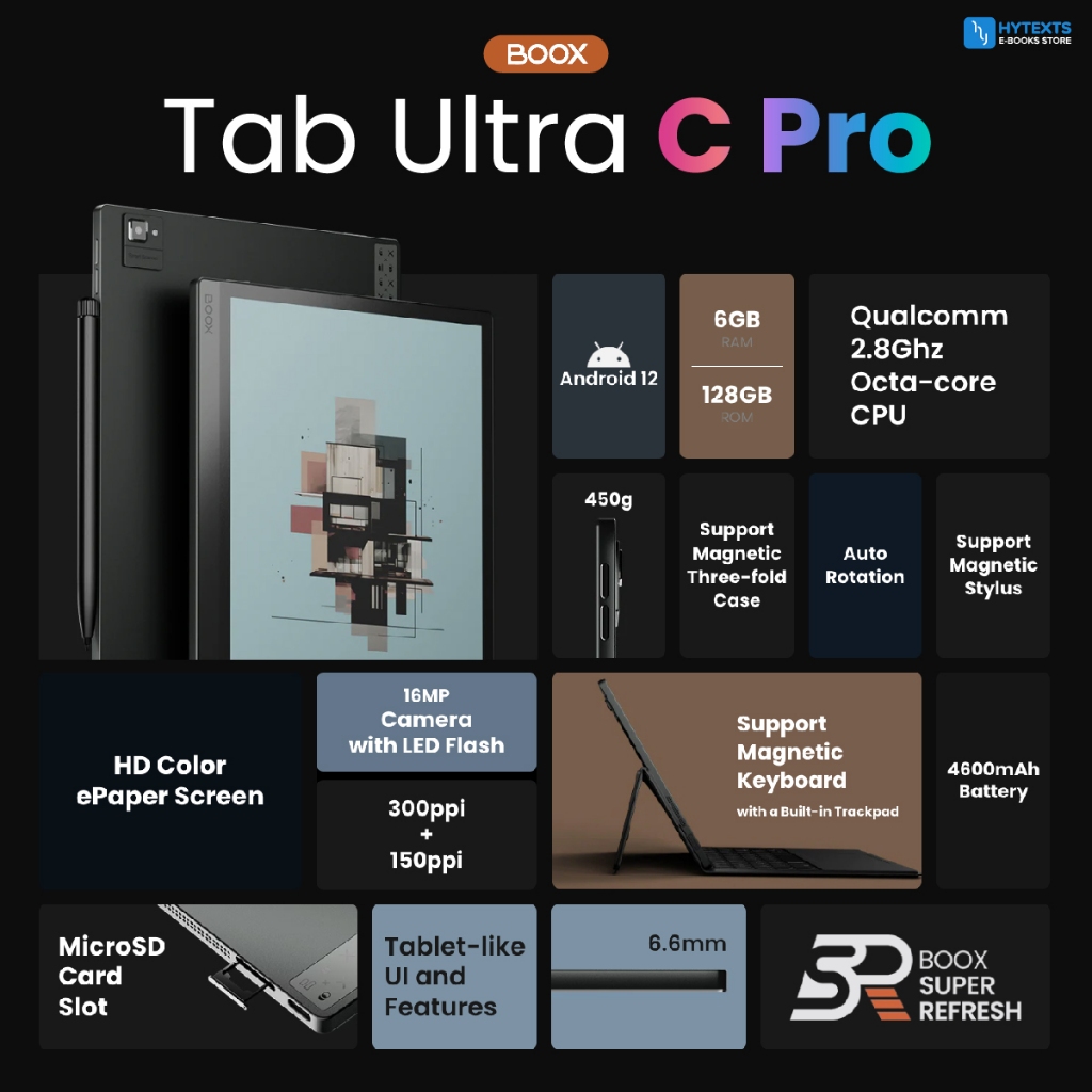 Boox Tab Ultra C Pro จอสี 10.3 นิ้ว E-reader ถนอมสายตา รองรับ PlayStore
