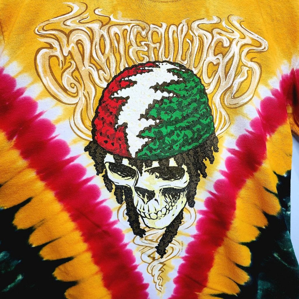 เสื้อยืดเเขนยาว Grateful Dead Men's Rasta Dread Dye Tie Dye longsleeve ...