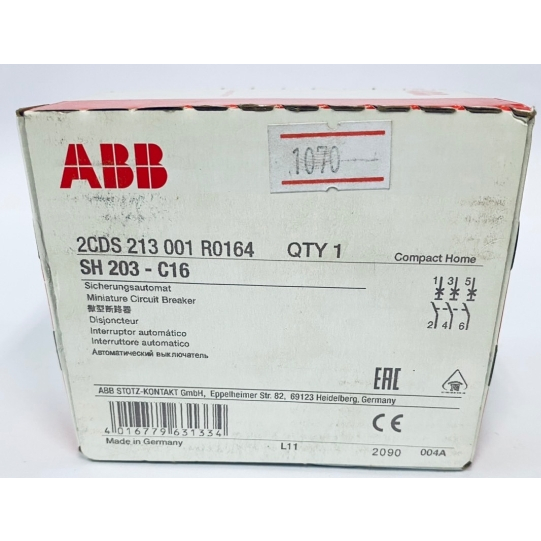 ABB เบรกเกอร์เซอร์กิตลูกย่อย SH203C / 3P 6A 10A 16A 20A 32A 40A 50A 63A ...