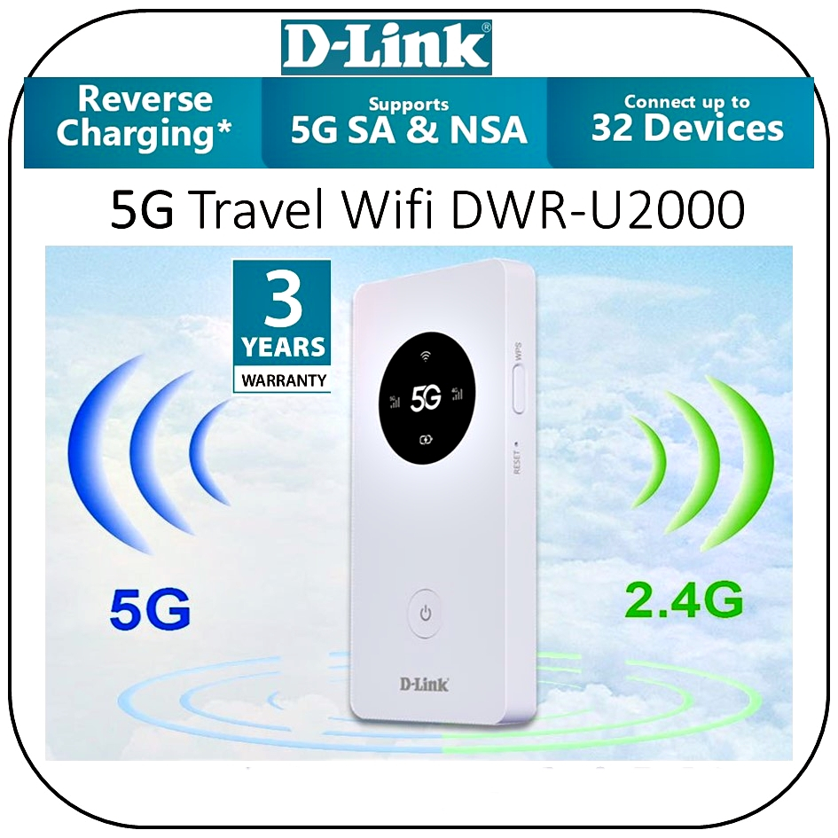 🔥ขายดีมาก🔥⚡️พอกเก็ตไวไฟ 5G⚡D-LINK (DWR-U2000) 5G/LTE Mobile Router ...