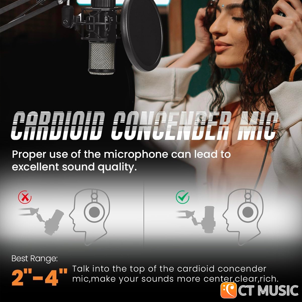 Alabs AC22 Condensor Microphone Set with Stand and Cable ไมโครโฟน พ็อด ...