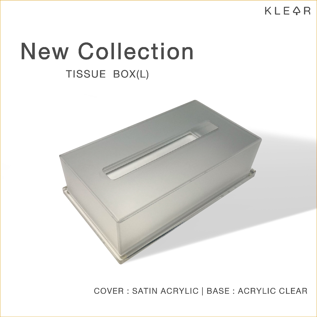 KLEAR Tissue L กล่องทิชชู่อะคริลิค 25.1x13x6.8 cm.ฐานใสหนา 10 mm. ฝา ...