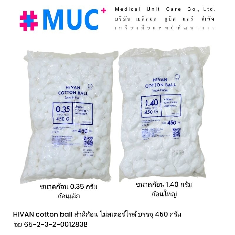 สำลีก้อน 450 กรัม (สำลีก้อน ไม่สเตอร์ไรด์ cotton non sterile) | Shopee ...