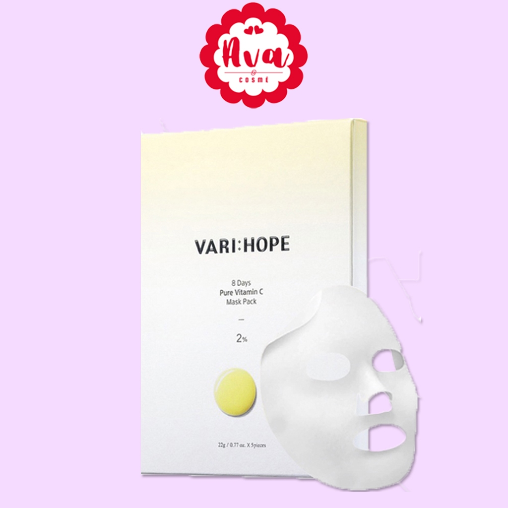 VARIHOPE 8 Days Pure Vitamin C Mask Pack (22g x 5pcs) แผ่นมาสก์วิตามิน