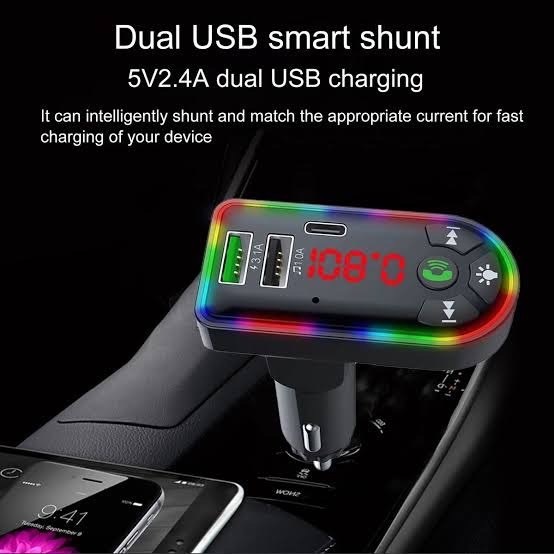 IP SHOP เครื่องเล่น MP3 ในรถยนต์ เครื่องเล่นเพลง Dual USB บลูทูธ 5.0 Car F7 Bluetooth MP3