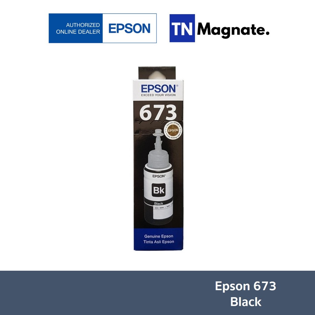 [หมึกพิมพ์] Epson 673 Ink BK T673100 70ml. (BLACK:สีดำ) | Shopee Thailand