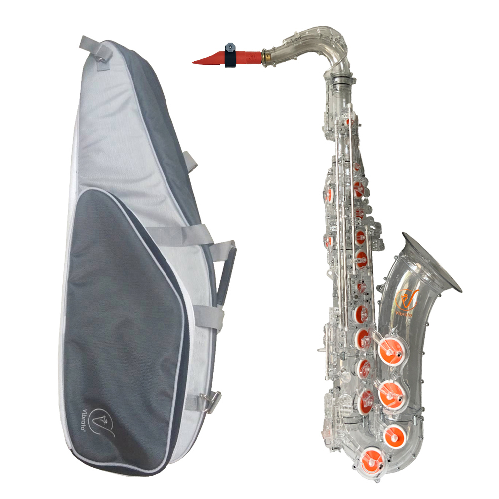 Vibrato Saxophone Tenor แซกโซโฟน เทนเนอร์ รุ่นใหม่ปี 2023 T1S Polycarbonate Light Clear