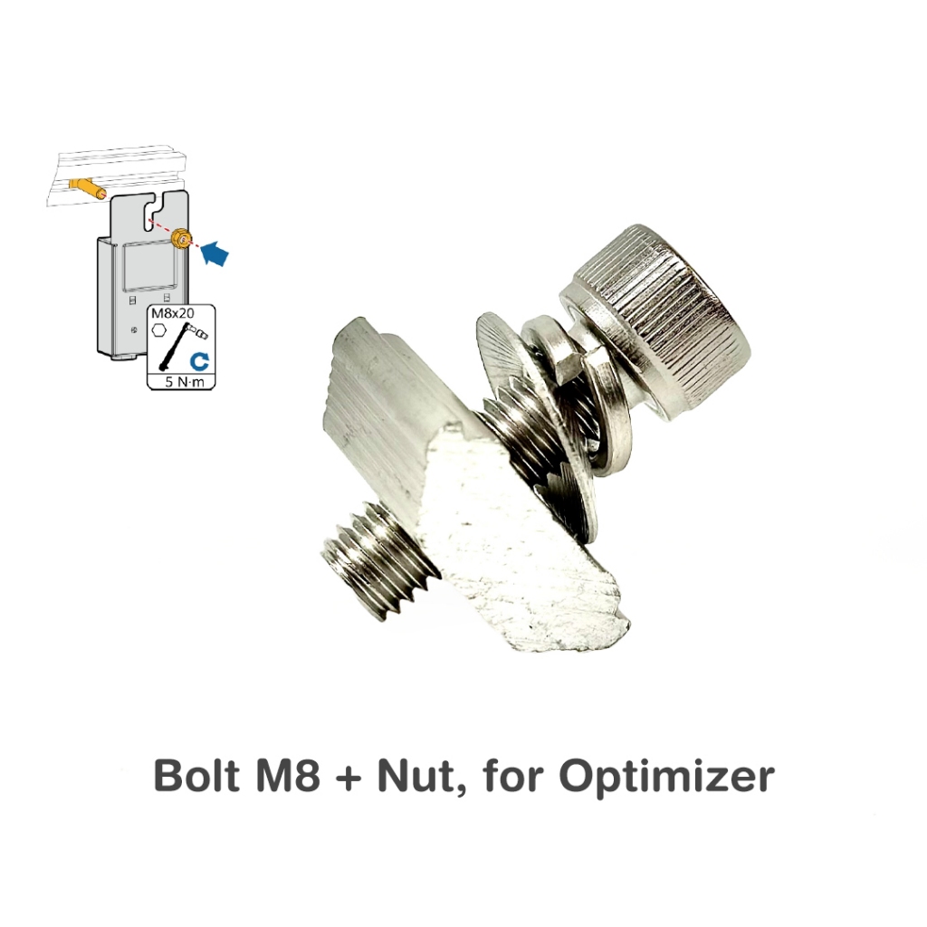 น๊อต (Bolt) M8 สำหรับยึด Optimizer กับรางโซล่าเซล | Shopee Thailand