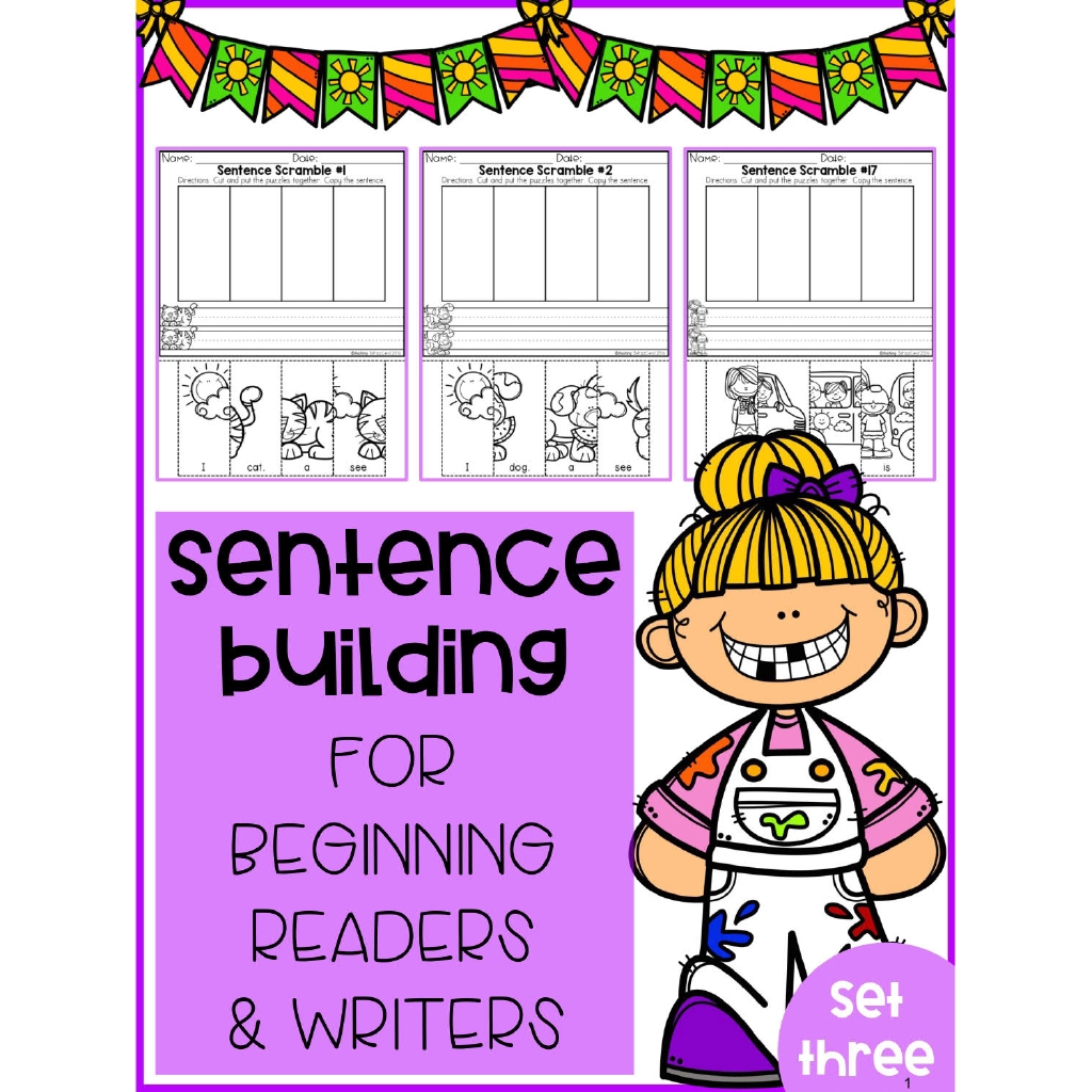Worksheet Sentence Building Worksheet Cut and Paste English Reading ...
