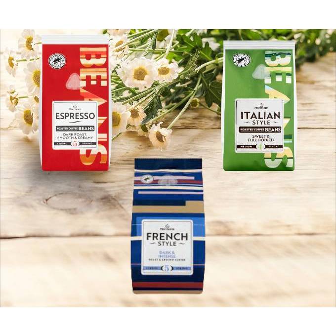 Morrisons Ground & whole Bean Coffee Strength Guide น้ำหนัก 227 กรัม มี