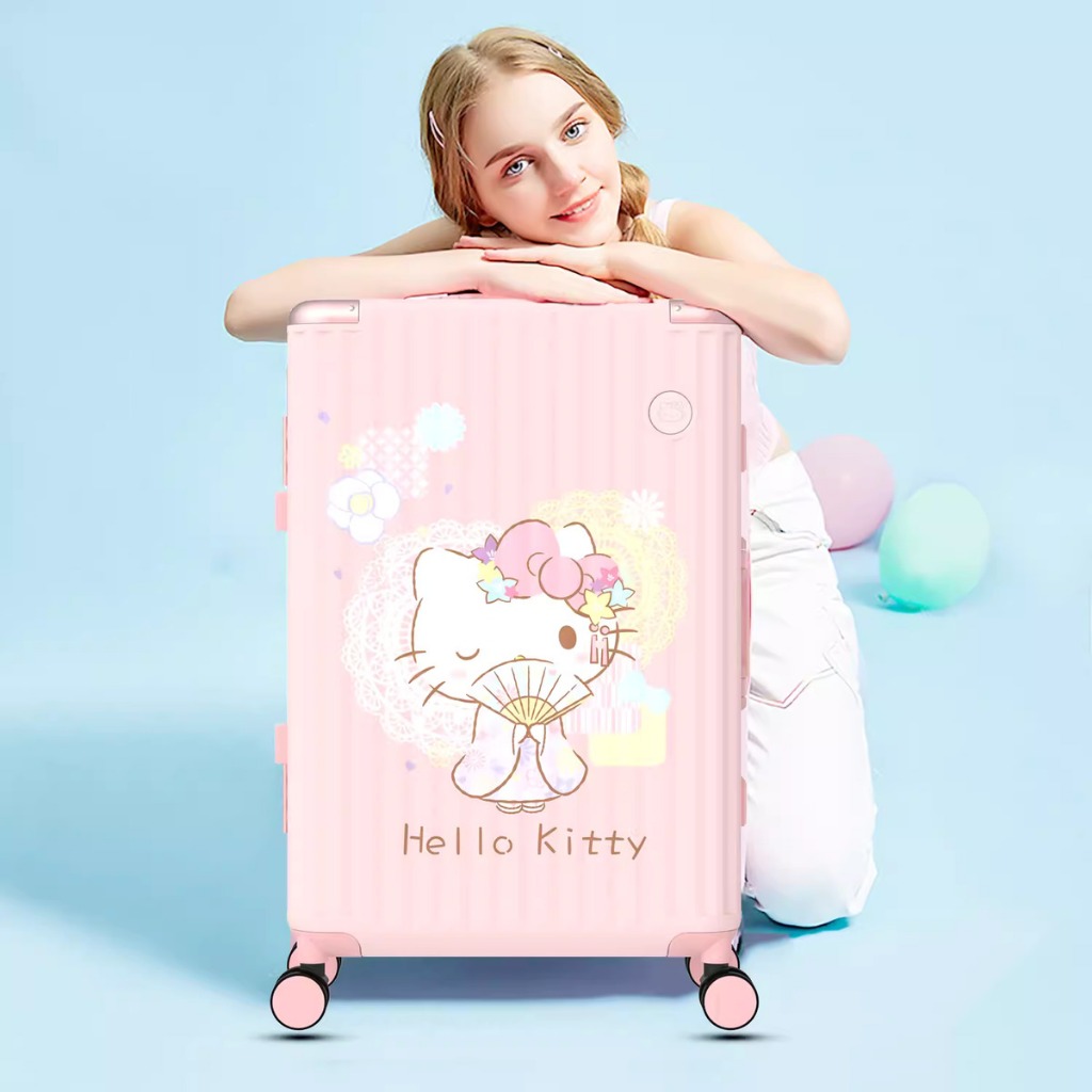 PRE-ORDER HELLO KITTY BAG TRAVEL รถเข็นกระเป๋าเดินทางสําหรับเด็ก กรอบ