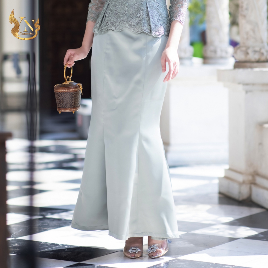 ชุดเซตลูกไม้ใยบวบฝรั่งเศษพรีเมียม กระโปรงหางปลา ใส่ไปงาน-วัด (เขียว) มุมมองที่ 5