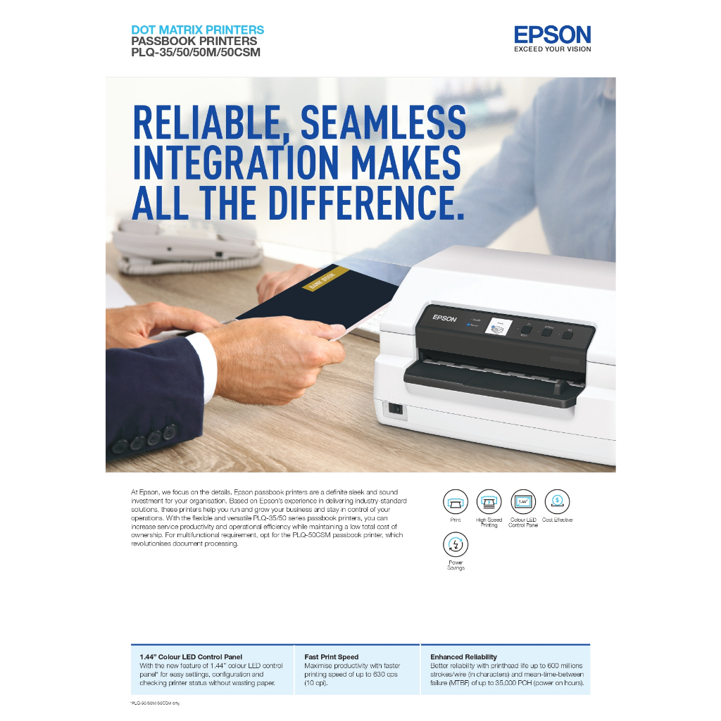 EPSON PLQ-35 Dot Matrix Printer Passbook Printer เครื่องพิมพ์หัวเข็ม ...