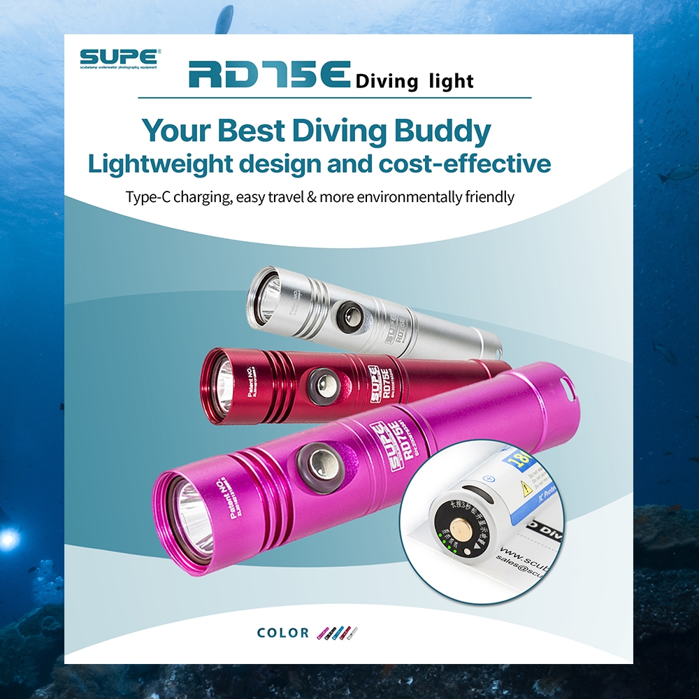 ไฟฉายดำน้ำรุ่น SUPE RD75 ความสว่าง 1200 lumens | Shopee Thailand