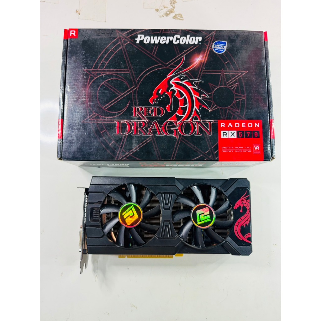ขายการ์ดจอมือสอง POWER COLOR RED DRAGON RADEON RX 570 - 4GB GDDR5 ...