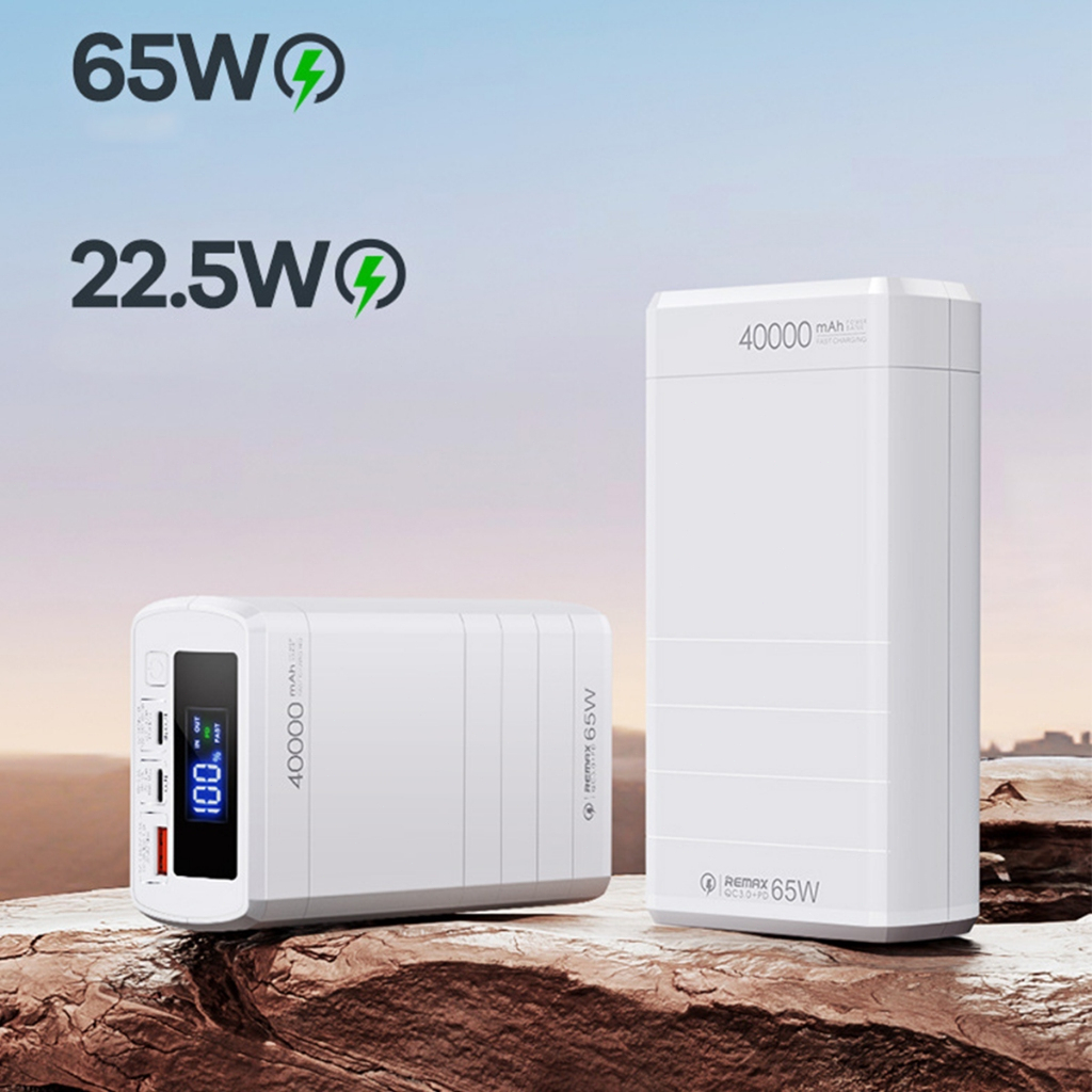 【ฟรี สายชาตแบต】Remax PowerBank 40000mAh พาวเวอร์แบงค์ 65W PD+QC ชาร์จ ...