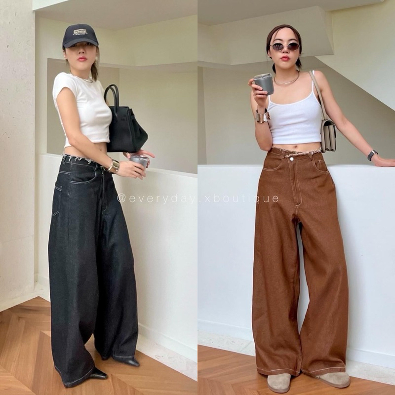พร้อมส่ง📍Korea ripped jeans🖤🤎(490฿) จอ-สระอึ้ง-จึ้ง!!! กางเกงยีนส์รุ่น ...