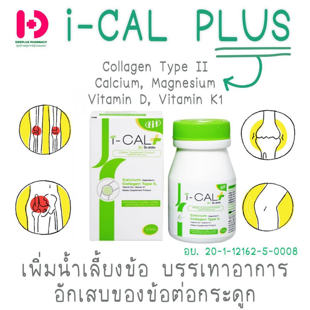 i-CAL PLUS่ ผลิตภัณฑ์อาหารเสริม เพิ่มน้ำเลี้ยงข้อ บรรเทาอาการอักเสบของ ...