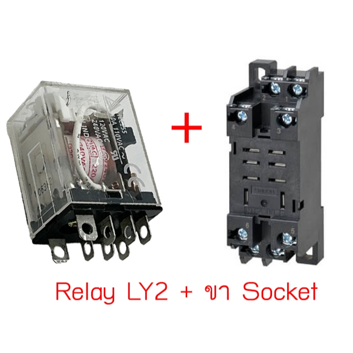 ของแท้100% Omron LY2 10A 220V 240V Relay รีเลย์ 8 ขา ฐานรีเลย์ PTF08A-E ...