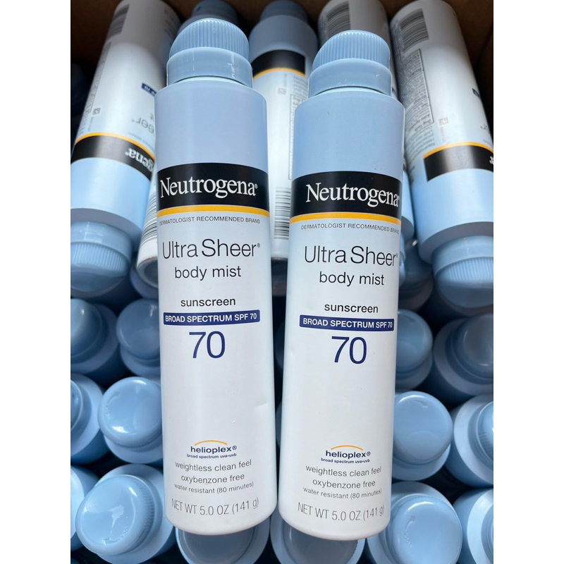 Neutrogena Ultra Sheer Body Mist Sunscreen Spray Broad Spectrum SPF70
