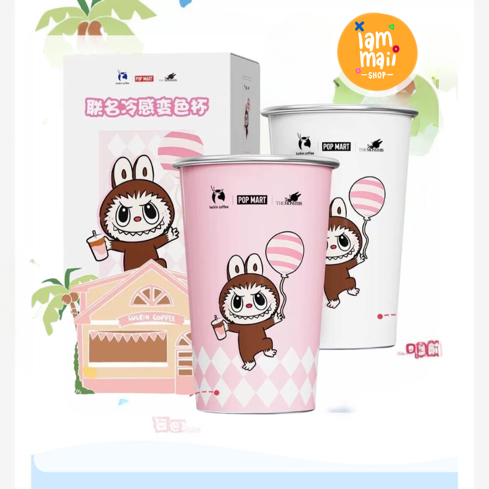 [ยกกล่อง] แก้วน้ำเปลี่ยนสีจากอุณหภูมิ Labubu × luckin coffee | Shopee ...